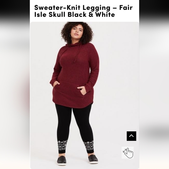 Torrid Sweater-Knit Legging – Fair Isle Skull Blue/Black & White, plus size 1x - Picture 8 of 9